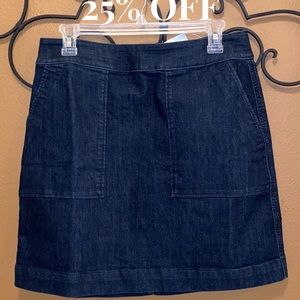 LOFT Brand New Blue Denim Skirt with Pockets